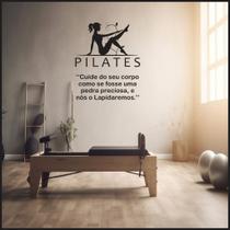 Adesivo De Parede Decorativo Frase Motivacional PILATES - Cuide do Seu Corpo