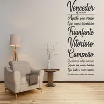 Adesivo De Parede Decorativo Frase Motivacional Vencedor