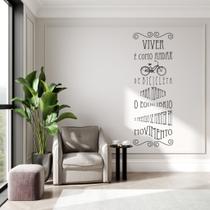 Adesivo De Parede Decorativo Frase Motivacional Viver é Como Andar de Bicicleta