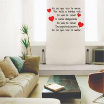 Adesivo De Parede Decorativo Frase Musica Eu Sei Que Vou Te Amar
