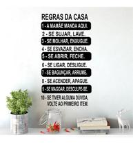 Adesivo De Parede Decorativo Frase Regras Da Casa Numeradas