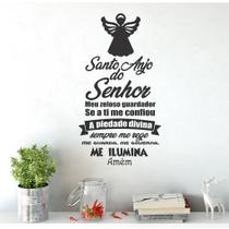 Adesivo De Parede Decorativo Frase Santo Anjo Do Senhor