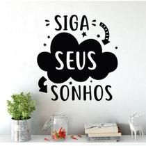 Adesivo De Parede Decorativo Frase Siga Seus Sonhos