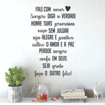 Adesivo De Parede Decorativo Motivacional Frase Fale Com Amor