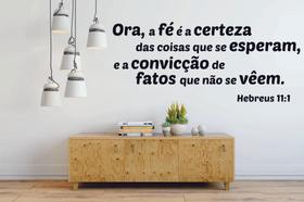 Adesivo de Parede Decorativo Religioso Ora Fé Hebreus 11:1 Adesivo de Parede Decorativo Religioso Ora Fé Hebreus 11:1