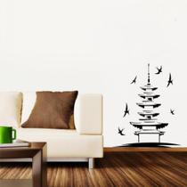 Adesivo De Parede Decorativo Sala Edifício Japonês
