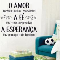 Adesivo de Parede Decorativo Sala Quarto Amor Fé Esperança Adesivo de Parede Decorativo Sala Quarto Amor Fé Esperança