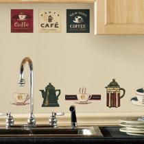 Adesivo de parede decorativo tema café coffee roommates