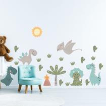 Adesivo De Parede Dinossauros Baby Autocolante Destacável