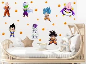 Adesivo de Parede Dragon Ball Cute Baby e Bolinhas Desenhos