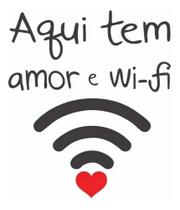 Adesivo De Parede E Porta Decorativo Aqui Tem Amor E Wi-fi