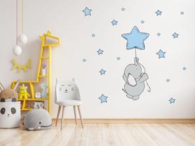 adesivo de parede elefante estrelas amarelo claro adesivo de parede elefante estrelas amarelo claro