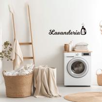 Adesivo de Parede Escrito Lavanderia Bolhas de Sabão Azulejo