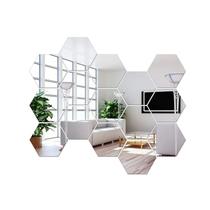 Adesivo de parede espelhado, hexagonal, decorativo, pacote x48 Adesivo de parede espelhado, hexagonal, decorativo, pacote x48