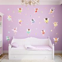 Adesivo de Parede Fadas Amigas Infantil 53un Cobre 2m² Adesivo de Parede Fadas Amigas Infantil 53un Cobre 2m²