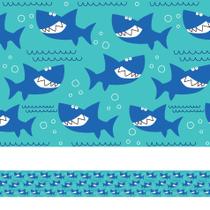Adesivo de Parede Faixa Decorativa Infantil Tubarão 20mx10cm Adesivo de Parede Faixa Decorativa Infantil Tubarão 20mx10cm