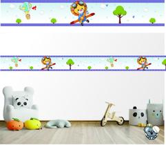 Adesivo de Parede Faixa Decorativa Leão Aviador Cute Baby