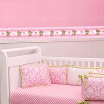 Adesivo de Parede Faixa Decorativa Para Quarto Infantil Ursinho Rosa
