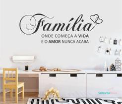 adesivo de parede família frase decoração quarto sala - Senhorita Decor