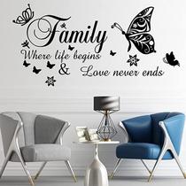 Adesivo de parede Family Inspirational Quote Where Life Begins
