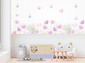 Adesivo de Parede Florais Boho e Borboletas 4 Adesivo de Parede Florais Boho e Borboletas 4
