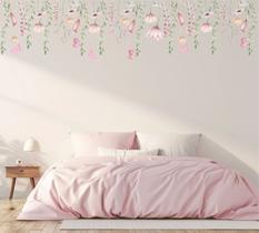Adesivo de Parede Florais Folhagens Boho Aquarela Jardim