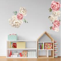 Adesivo de Parede Florais Peônias Arranjo de Flores