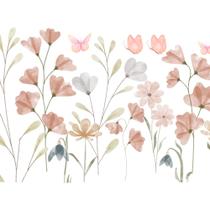 Adesivo de Parede Floral Aquarela Jardim Tulipas Autocolante Destacável