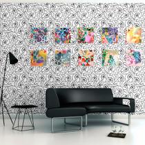 Adesivo de Parede Floral Primavera Encantada Preto e Branco 310x58cm Adesivo de Parede Floral Primavera Encantada Preto e Branco 310x58cm