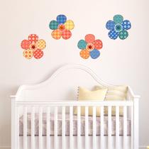 Adesivo de Parede - Flores Patchwork - 221ing Adesivo de Parede - Flores Patchwork - 221ing