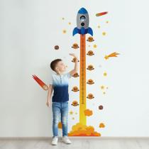 Adesivo de Parede Foguete Régua de Crescimento 179cm