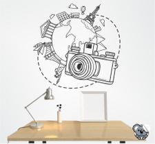 Adesivo de Parede Fotografia Travel World Câmera Fotográfica