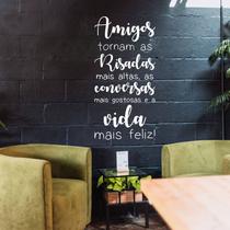 Adesivo de Parede Frase Amigos Tornam a Vida Mais Feliz Decoração Sala Adesivo de Parede Frase Amigos Tornam a Vida Mais Feliz Decoração Sala