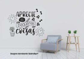 Adesivo De Parede Frase Aprecie As Pequenas Coisas