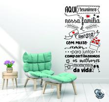 Adesivo De Parede Frase Aqui Reunimos Nossa Família