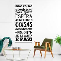 Adesivo de Parede Frase As Melhores Coisas Acontecem Para quem Levanta e Faz