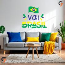 Adesivo de Parede Frase Brasil Jogos Copa Moderno Autocolante Adesivo de Parede Frase Brasil Jogos Copa Moderno Autocolante