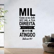 Adesivo de Parede Frase da Biblia Mil Cairão ao teu lado - 70x40cm