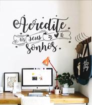 Adesivo De Parede Frase Durma Com Sonhos colorido sala quarto