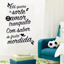 Adesivo de Parede Frase Eu quero a sorte de um amor tranquil Adesivo de Parede Frase Eu quero a sorte de um amor tranquil