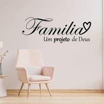 Adesivo de Parede Frase Família é um Projeto de Deus - Lojinha da Luc Adesivos