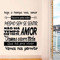 Adesivo De Parede Frase Hoje O Tempo Voa Amor.-Eg 98Cmx115Cm