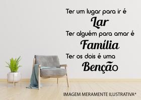 Adesivo de Parede Frase Lar, Família e Benção