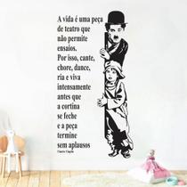 Adesivo de Parede Frase Motivacional Charles Chaplin Teatro