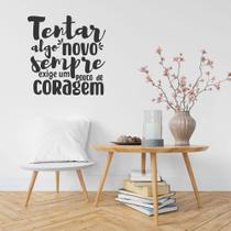 Adesivo De Parede Frase Motivacional Reflexão Tente Algo Novo Decoração Minimalista