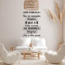 Adesivo De Parede Frase Não Esqueça, São Momentos Simples