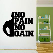 Adesivo De Parede Frase No Pain No Gain-Eg 120X150Cm
