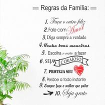 Adesivo De Parede Frase Regras Da Familia-Eg 98X143Cm - Mix Adesivos