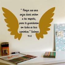 Adesivo De Parede Frase Salmos 91:11-G 159X100Cm - Mix Adesivos