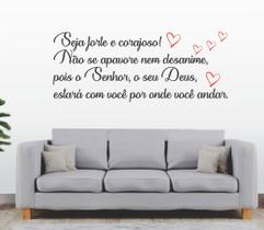 Adesivo De Parede Frase Seja Forte E Corajoso Decoração